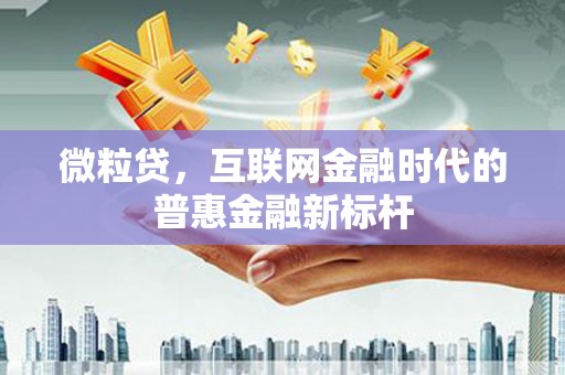 罗东微粒贷，互联网金融时代的普惠金融新标杆