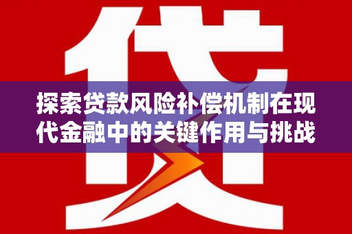 双桥探索贷款风险补偿机制在现代金融中的关键作用与挑战