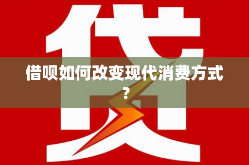路环岛借呗如何改变现代消费方式？
