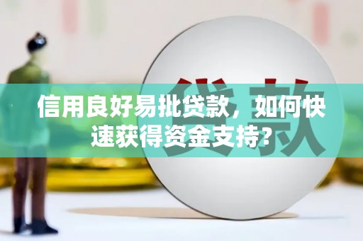 衡阳信用良好易批贷款，如何快速获得资金支持？