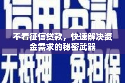 土默特左旗不看征信贷款，快速解决资金需求的秘密武器