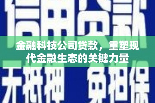 枞阳金融科技公司贷款，重塑现代金融生态的关键力量