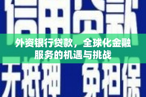 海东外资银行贷款，全球化金融服务的机遇与挑战